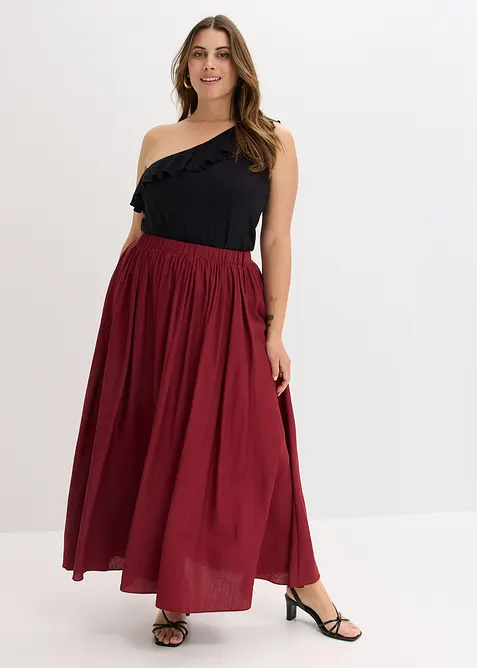 Crinkle maxiskjørt i strukturmateriale, bonprix