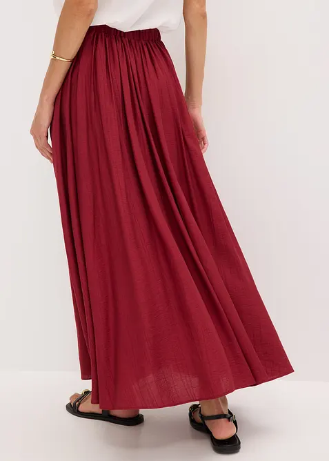 Crinkle maxiskjørt i strukturmateriale, bonprix