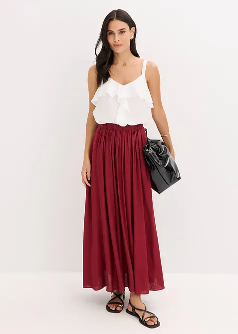 Crinkle maxiskjørt i strukturmateriale, bonprix