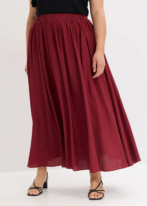 Crinkle maxiskjørt i strukturmateriale, bonprix