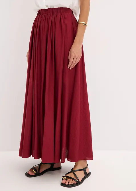 Crinkle maxiskjørt i strukturmateriale, bonprix