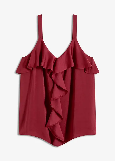 Stroppetopp i glinsende sateng, bonprix