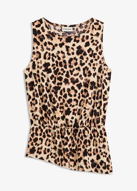 Ermeløs topp med asymmetrisk nederkant, bonprix