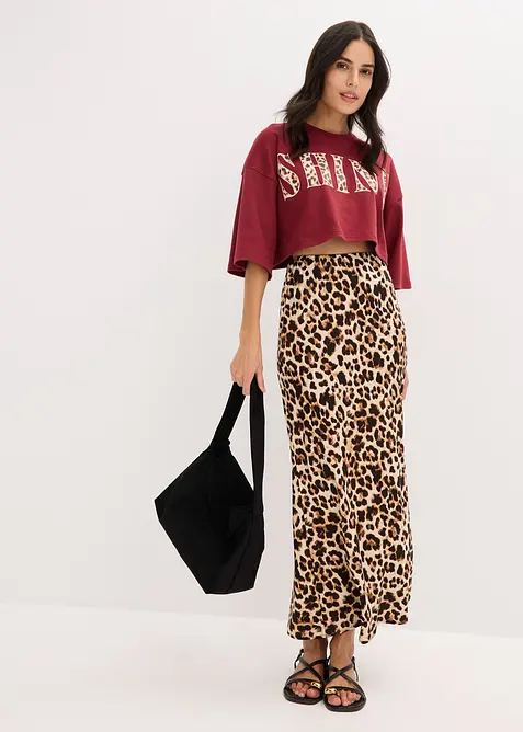 Midiskjørt av fint fallende viskose, bonprix