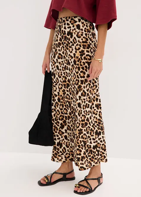 Midiskjørt av fint fallende viskose, bonprix