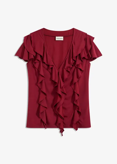 Topp med volanger av myk modalmiks, bonprix