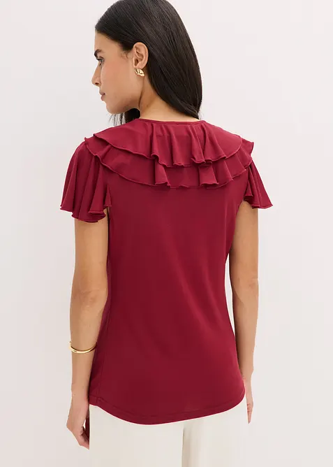 Topp med volanger av myk modalmiks, bonprix