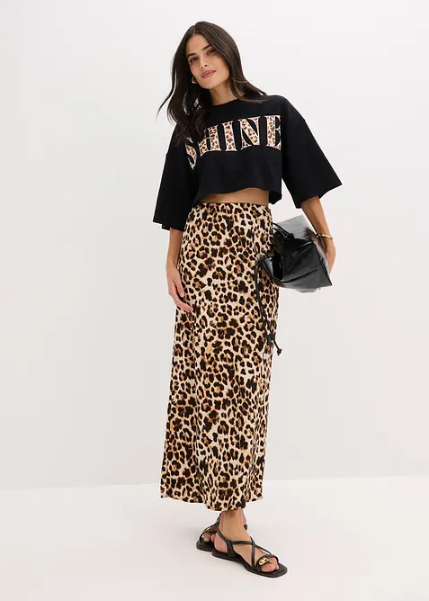 Kort T-skjorte i 100% økologisk bomull, bonprix