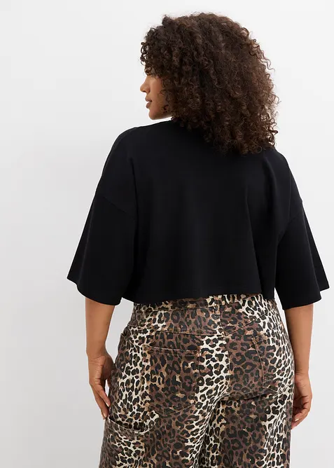 Kort T-skjorte i 100% økologisk bomull, bonprix