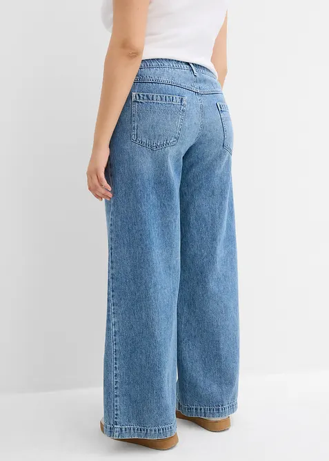 Wide Leg-jeans Mid Waist, Low Stretch Full Length, bonprix