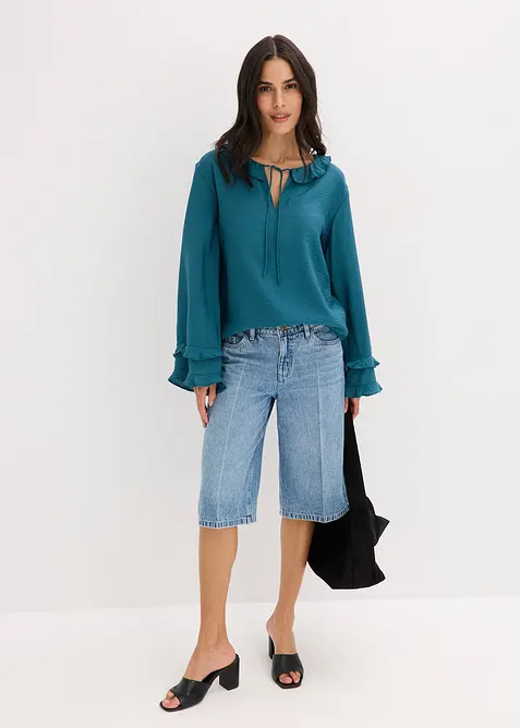 Jeansbermuda Mid Waist, Low Stretch, bonprix