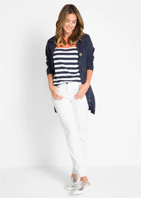 Bukse med stretch og rette ben, Mid Waist, bonprix