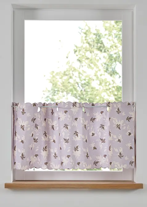 Gardinkappe av økologisk bomull med blomsterprint, bonprix