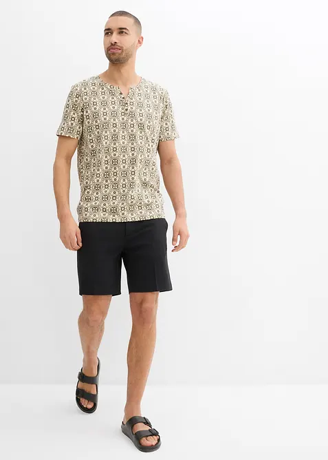 Henley T-skjorte i 100% økologisk bomull, bonprix