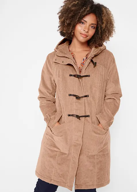 F&ocirc;ret duffelcoat i kordfl&oslash;yel, bonprix