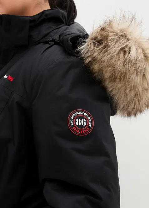 Varmende kåpe med fuskepels, vannavstøtende, bonprix