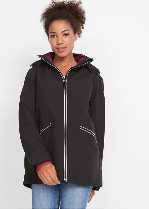 Outdoor-funkjsonsjakke, 3-i-1, med strikket fleece innvendig, bonprix
