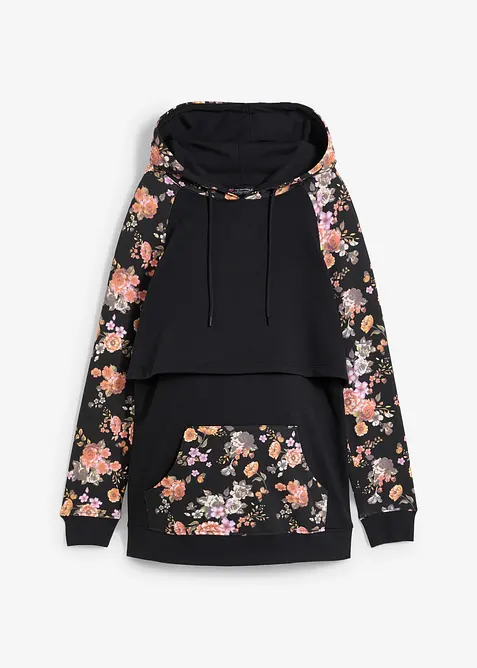 Myk 2-i-1-mamma-/ammesweatshirt med hette, bonprix