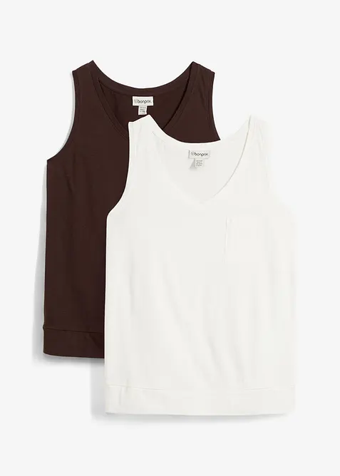 Singlet i 100% &oslash;kologisk bomull (2-pack), bonprix