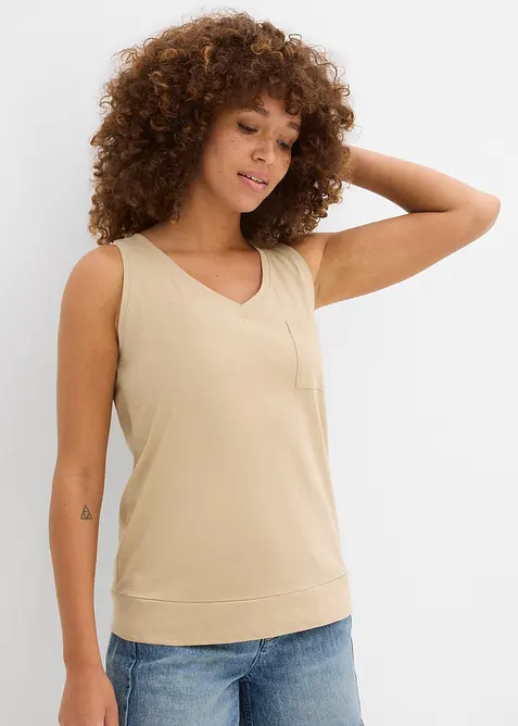 Singlet i 100% økologisk bomull (2-pack), bonprix