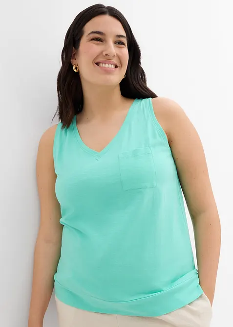 Singlet i 100% økologisk bomull (2-pack), bonprix