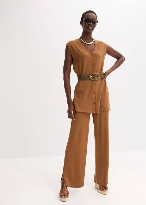 Lang finstrikket vest, bonprix