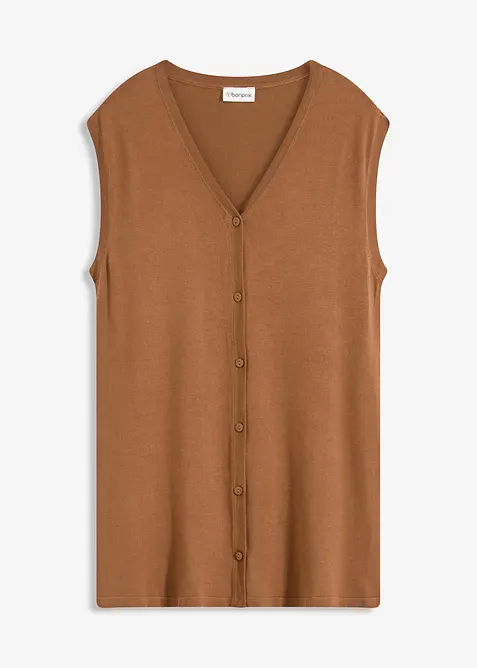 Lang finstrikket vest, bonprix