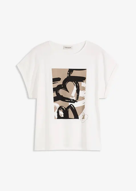 Top med viskose og glitterstener, bonprix