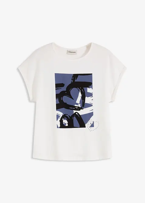 Top med viskose og glitterstener, bonprix