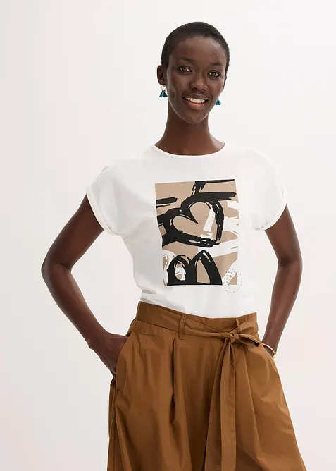 Top med viskose og glitterstener, bonprix