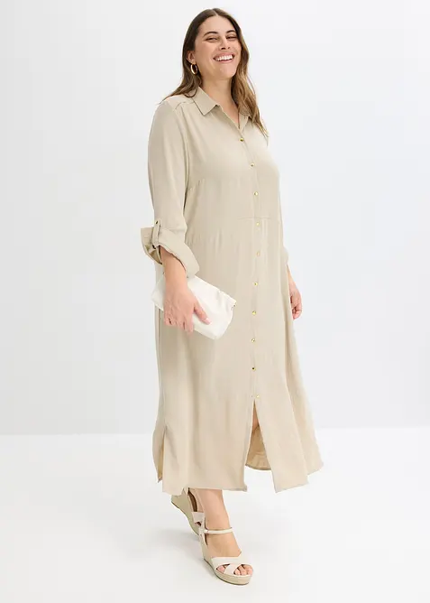 Skjortekjole med blonder i formstabilt materiale, bonprix