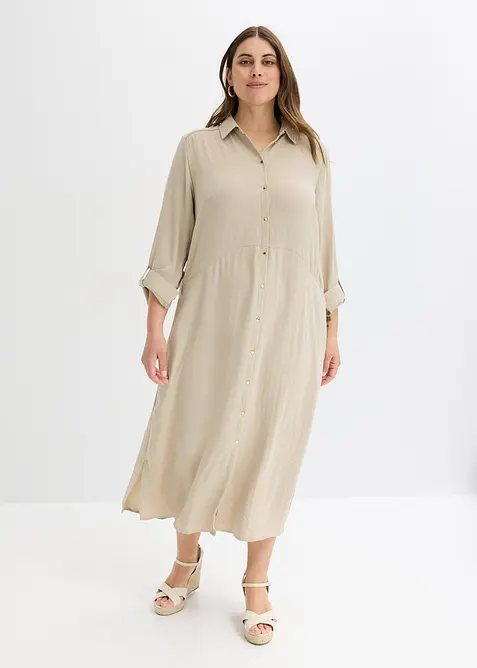Skjortekjole med blonder i formstabilt materiale, bonprix