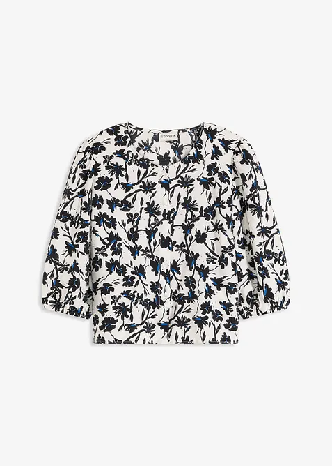 Kortermet bluse i strukturmateriale, bonprix