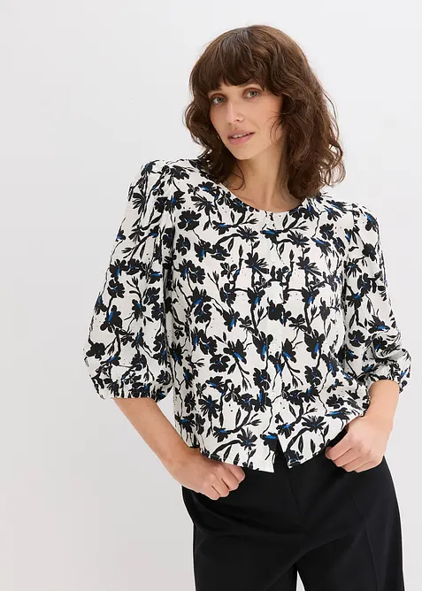 Kortermet bluse i strukturmateriale, bonprix