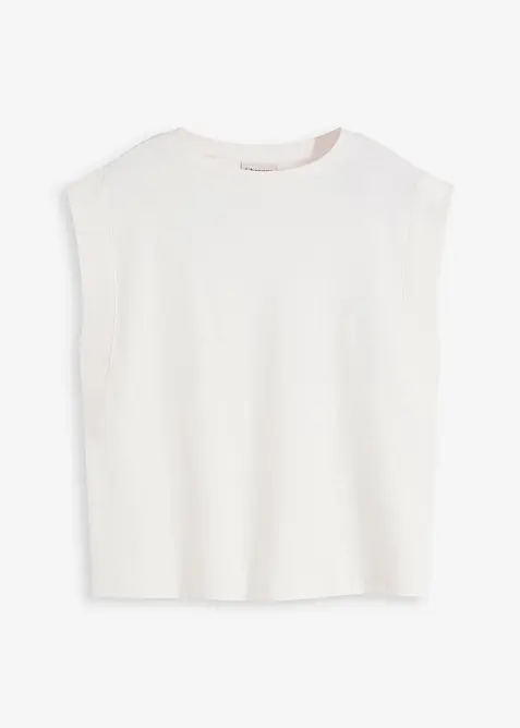 Oversized topp med ribbekant p&aring; ermene, bonprix