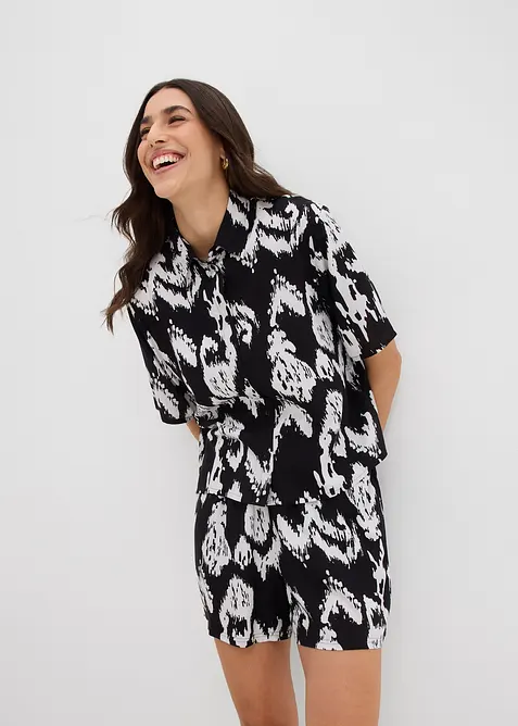 Viskosebluse med folklore trykk, bonprix