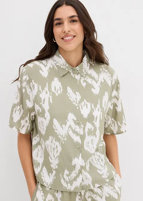Viskosebluse med folklore trykk, bonprix