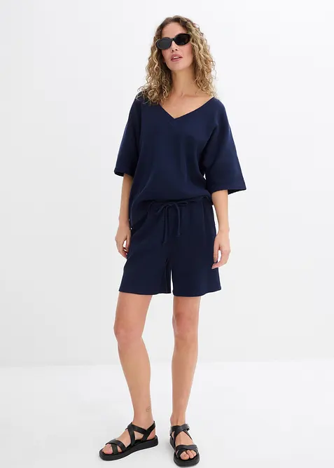 Topp i strukturmateriale av 100% bomull, bonprix