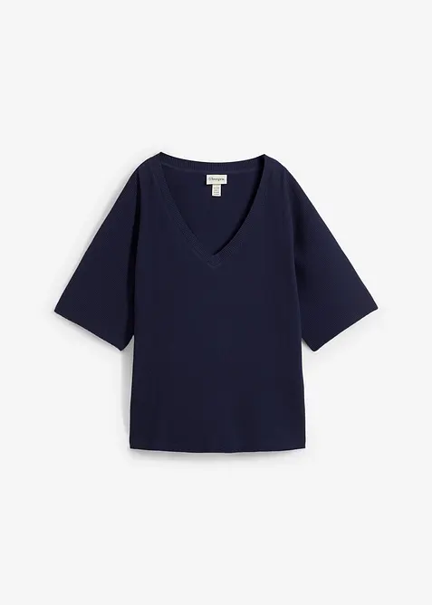 Topp i strukturmateriale av 100% bomull, bonprix