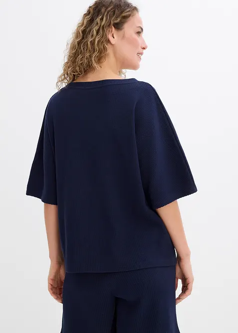 Topp i strukturmateriale av 100% bomull, bonprix