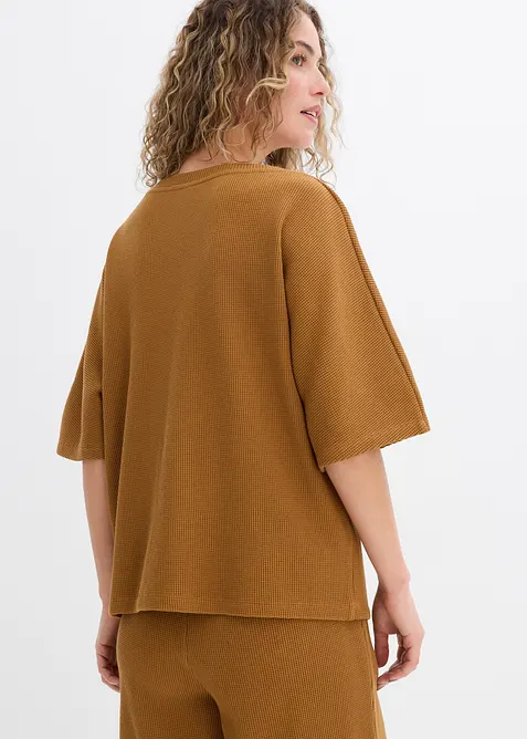 Topp i strukturmateriale av 100% bomull, bonprix