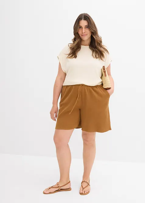 Shorts i strukturmateriale av 100% bomull, bonprix