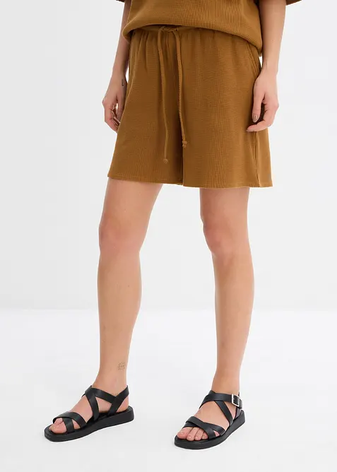 Shorts i strukturmateriale av 100% bomull, bonprix