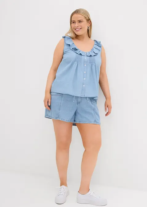 Denimbluse i økologisk bomull, bonprix