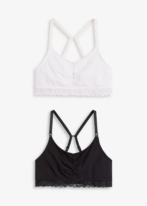 Amme-BH uten bøyle, med økologisk bomull (2-pack), bonprix