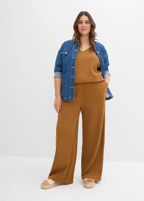 Bukse i strukturmateriale i 100% bomull, bonprix