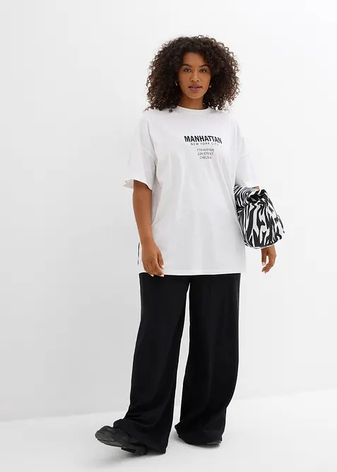 Oversized topp i 100% økologisk bomull, bonprix