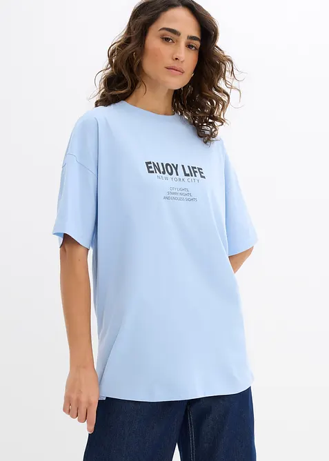 Oversized topp i 100% &oslash;kologisk bomull, bonprix