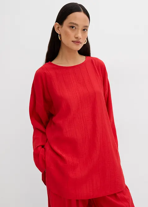 Oversized crinkle blusetunika i strukturert viskosemiks, bonprix