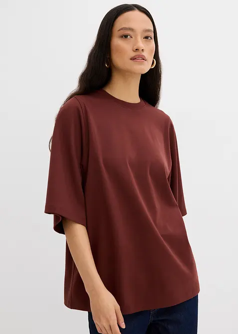 Oversized topp med vide ermer, av 100% bomull, bonprix